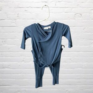 Starting Out // Blue Ribbed Newborn Matching Set